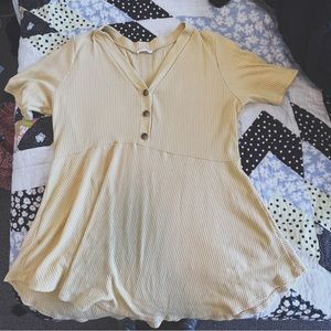 Chic Soul Sunshiney Yellow Blouse, 3X